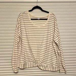 Women’s Old Navy Cream & Burgundy Striped Long Sleeve shirt